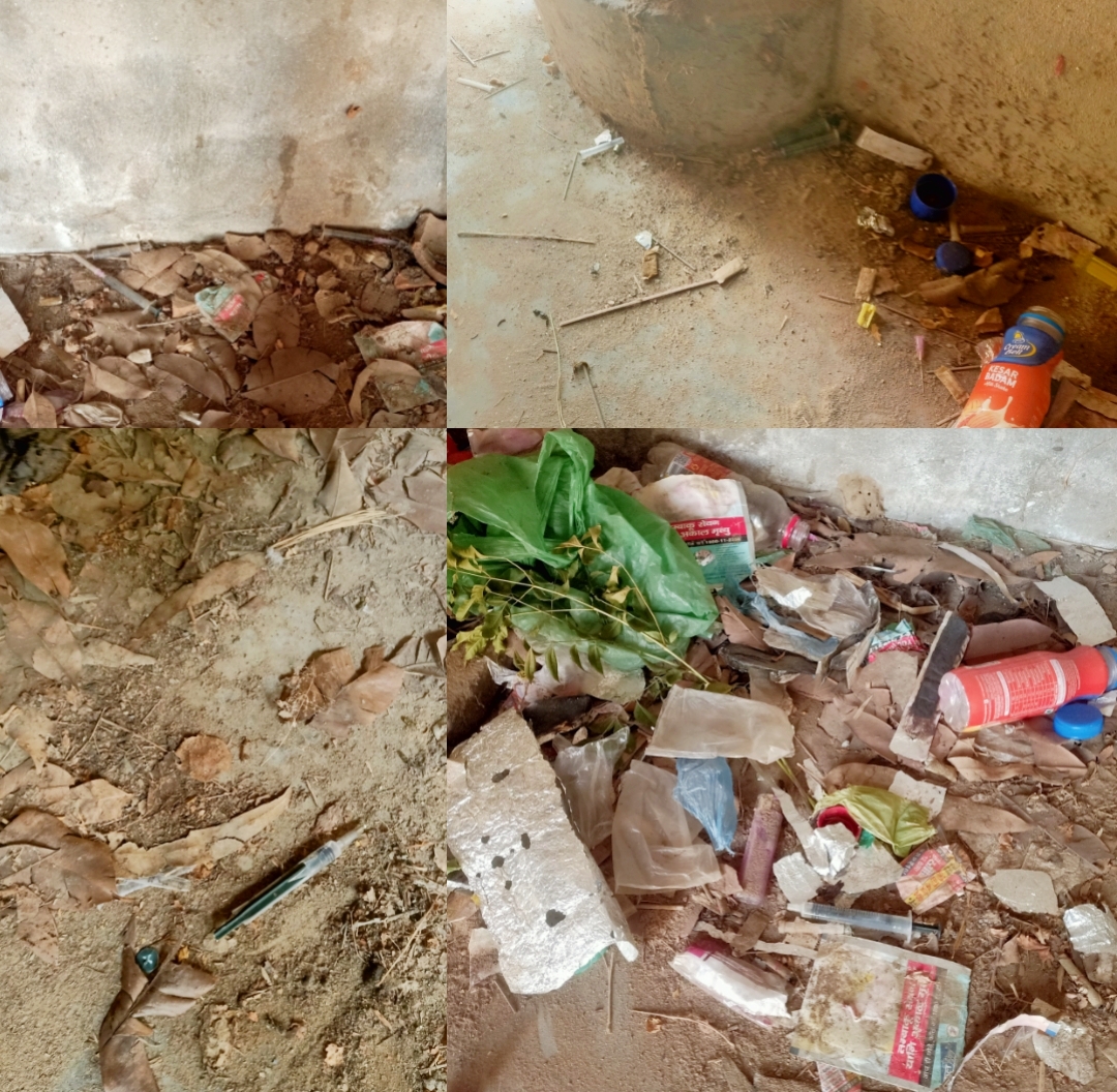 बंद भट्ठा बना नशेड़ियों का अड्डा:- प्रशासन है बेखबर